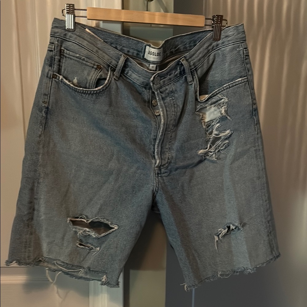 Agolde Jean Shorts Distressed Casual